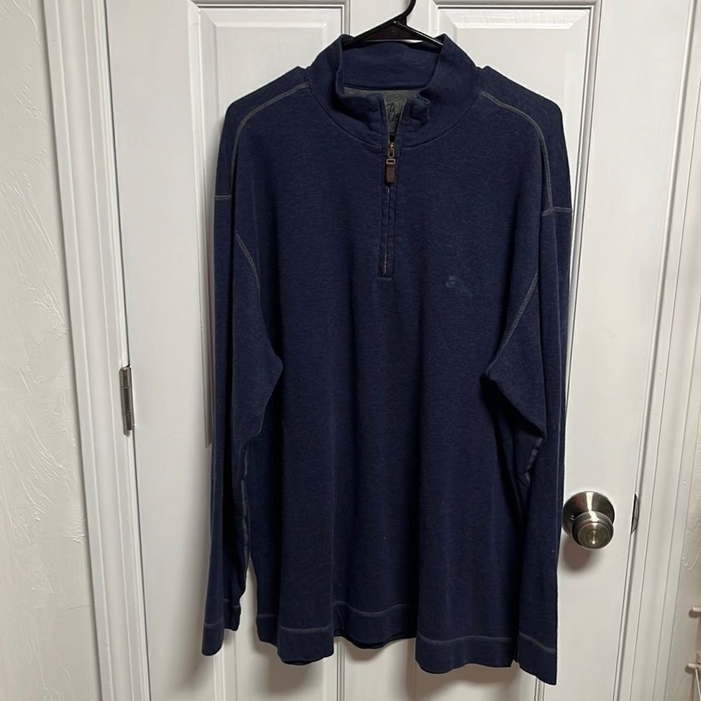 𝅺TOMMY Bahama 1/4 zip-up sweatshirt size large .